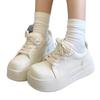 Cowhide version~ big head ugly cute little white shoes women's new muffin platform leather sneakers mango doll shoes