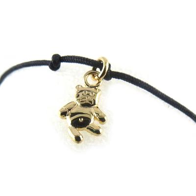 [K9640] - Bransoletka pozłacana 'Teddy' czarna