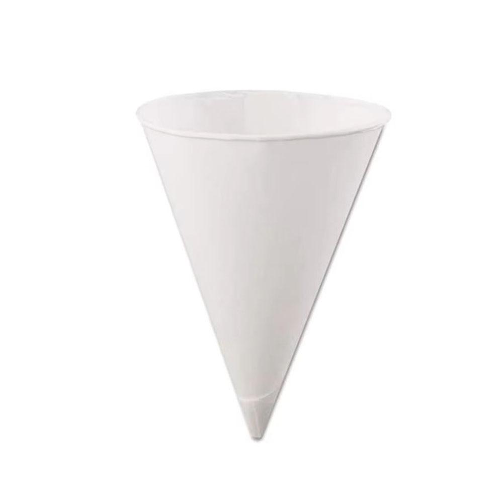 

200Pcs 3.7Oz/4.5Oz Snow Cone Cups Leakproof Cone Party Tableware Disposable Paper Cups Shaved Ice 4.5 OZ