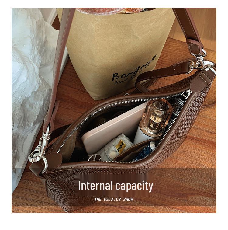 2026 Women's Woven Crossbody Bag - Korean Style, Simple, Versatile, Fashionable, Casual Underarm Bag