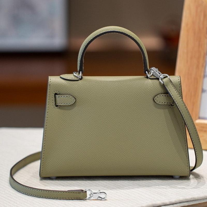 2025 New Genuine Leather Women's Bag EP Palm Pattern 19+22+25 Leather Kai Li+Fashion Handheld Single Shoulder Crossbody Bag