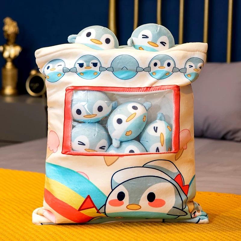

Plushie Bag Cat Paw Rabbit Stuffed Toy Bubble Tea Candy Pouch Christmas Birthday Gift for Kids Girls 30x40cm