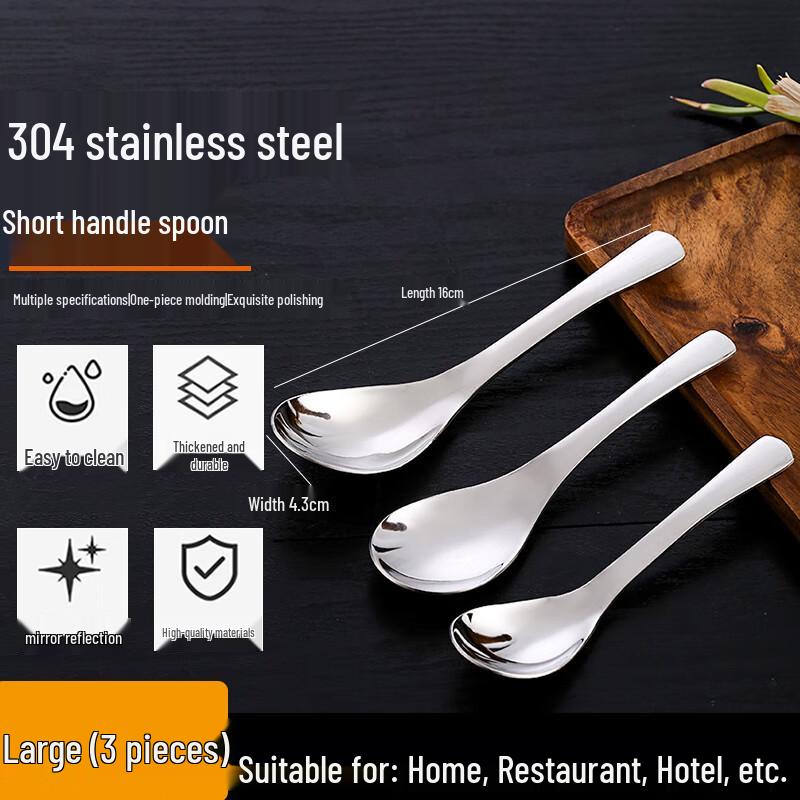 Homeglen 304 Stainless Steel Short Handle Spoon Set