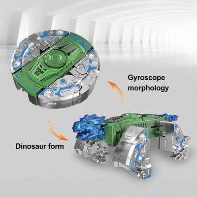 Transforming Robot Dinosaur Spinner Toy Stress Anxiety Relief Simulated Dino Spinning Toy Kids Teens Adults Fingertip Gyroscope Fidget Toy