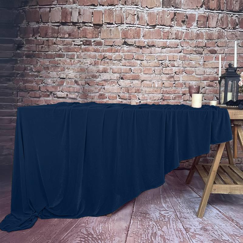 Matt Velvet Navy Blue Tablecloth For Table 140X240Cm