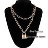 Unisex Multi-layer Lock Pendant Punk Necklace - European & American Style