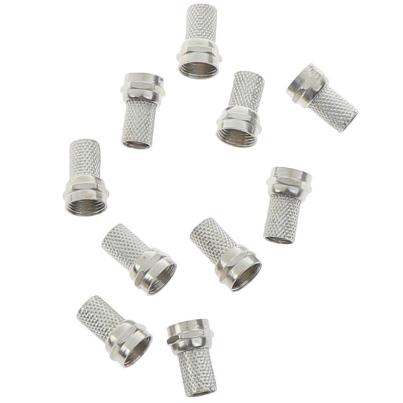 10Pcs 75-5 F Connector Screw On Type For Rg6 Satellite Tv Antenna Coax Cable