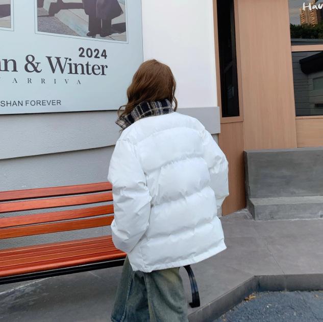 Women's new winter small cotton-padded jacket design sense contrasting color splicing bread clothes cotton-padded jacket