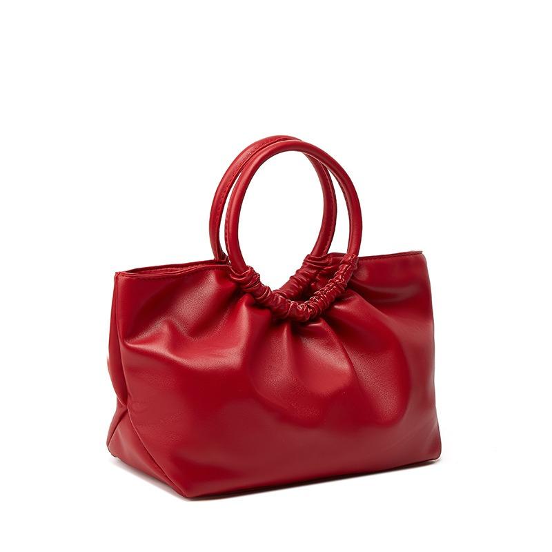 Red Pleated Cloud New Large-capacity Women's Bag Small Bag
