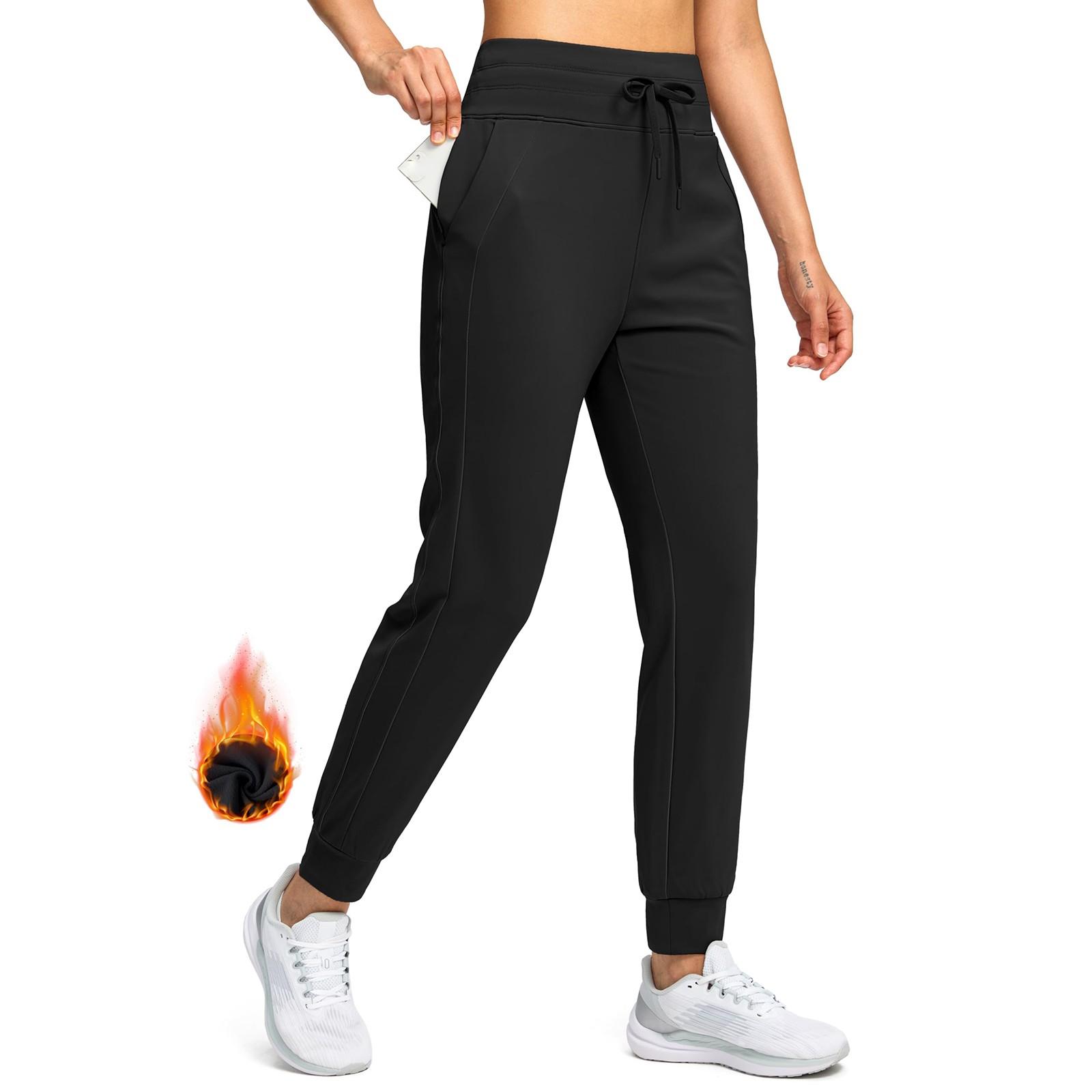 

Женские эластичные брюки с высокой талией, повседневные активные брюки с широкими штанинами и длинными брюками, брюки с карманами S чёрный