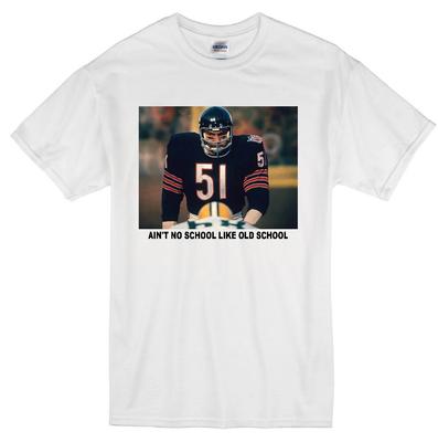 DICK BUTKUS "OLD SCHOOL" CHICAGO BEARS LINEBACKER FOOTBALL JERSEY WHITE T-shirt