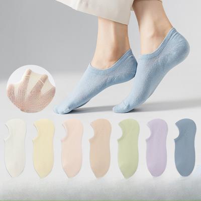 Damen Sommer Dünne 7A Anti Bakteriell Ätherisches Öl Schweißabsorbierend Rutschfest Silikon Nicht Abfallende Ferse Socken