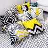 Nordic Minimalist Black and White Square Throw Pillows, Plush Car Sofa Cushions