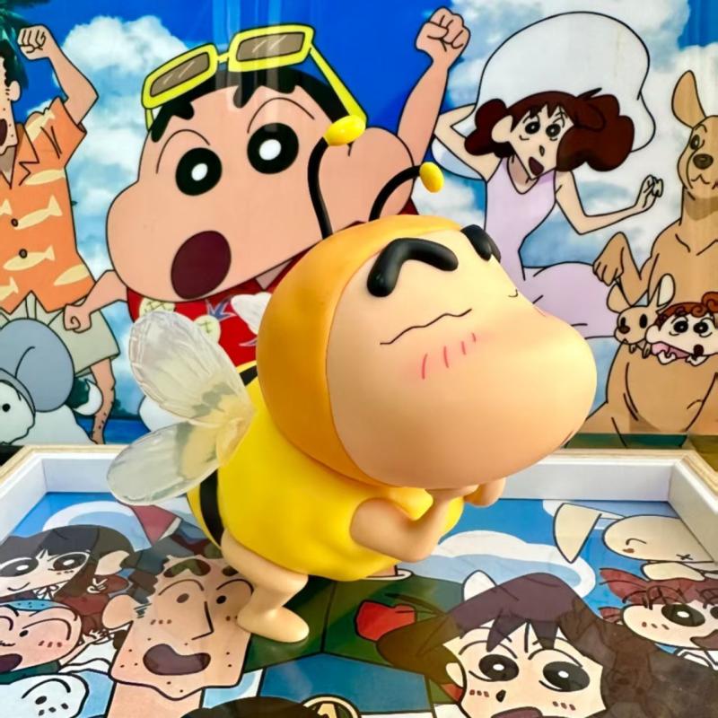 1 Piece Anime Shin Chan Figuras Kawaii Doll  Crayon Shin-Chan Cos Bee Action Figure Toys Collection Model Decoration Gift