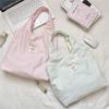 Cute Polka Dot Tube Top Bag Casual Shoulder Crossbody Bag for Women Large Capacity Canvas Tote Bag KTB