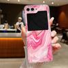 For Samsung Galaxy Z Flip 7 6 5 4 3 Case Watercolor Marble Pattern Hard Clear Folding Cover For Samsung Z Flip6 Flip5 Flip7
