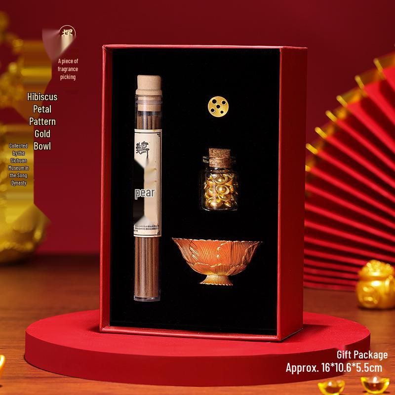

Golden Gilt Bronze Incense Holder - Rice Bowl Design for Home & Tea Room Decor, Housewarming Gift