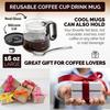 Kaffekopp i glass 16 oz Kaffekanne-stil kopp med lokk Stor kapasitet Varm og kald drikkekopp Gave til kaffeelskere