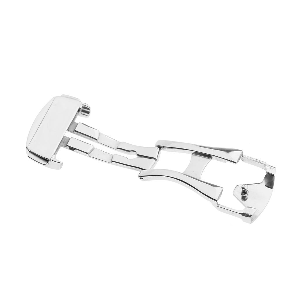 High Polished Silver Stainless Deployment Clasp for Watch Band Strap Buckle 18mm