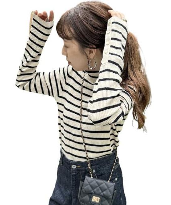 

Discoat Ribbed Cuff Button Turtleneck Pullover DCZ1032105A0012 Free Size Taupe in 13 (Web Exclusive) (Available Colors)