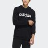 adidas Men's Black Hoodie with Large White Logo Print GP4875