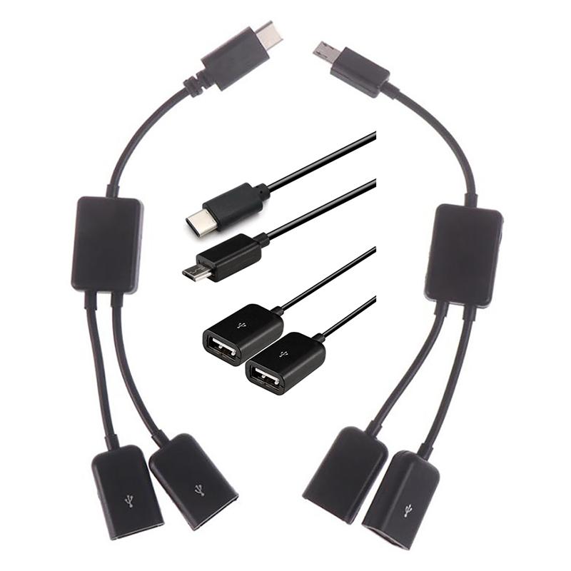 Cablu Micro USB/Tip C la Hub cu Port Dual, Splitter în Y pentru Adaptor Tabletă PC Android
