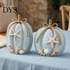 Strandinspirierte Fensterregal-Displays 2 Stück Küstenkürbis-Dekoration, Blaues Holzschild, Herbst-Wohnzimmerdekoration Tischmittelstück für Thanksgiving Ernte
