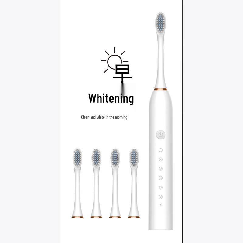 

Qianbaimai Sonic Electric Toothbrush with 4 Brush Heads