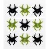 Green, Black Glitter Acrylic Spider Sticker 3 Cm 9 Pieces