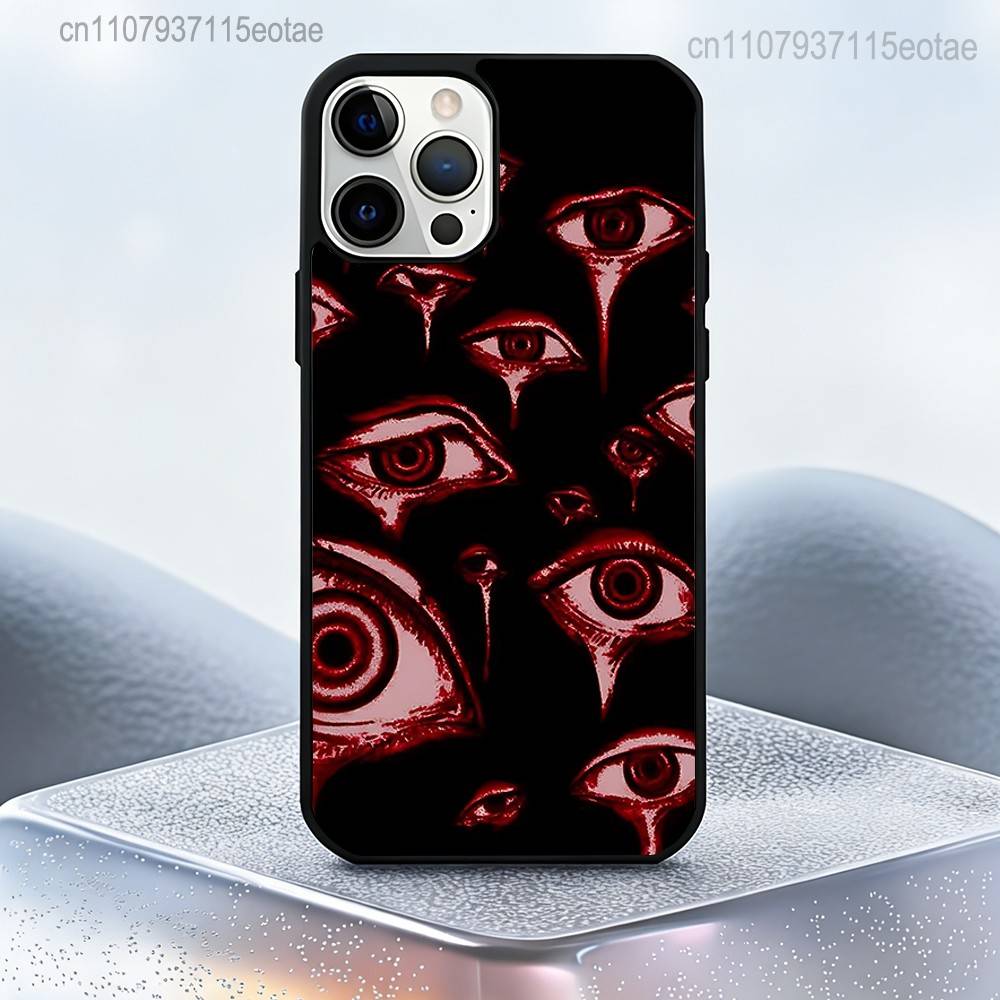 Horror Scary Face Eyes Case For iPhone 17,16,15,14,13,12,11,Pro,Max,Plus,Mini,SE4,E Magnetic Magsafe Wireless Charging