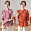2026 Summer Collection: Elegant Short-Sleeved Slimming Tops for Middle-aged and Elderly Women
