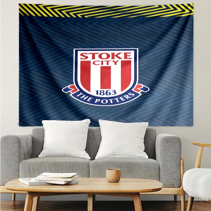 Stoke City F.C. Tapestry, Wall Hanging Tapestry, Pattern Tapestry for Dorm Bedroom Living Room Wall Art Photography Backdrop