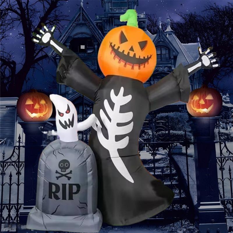 Inflatable Toy Pumpkin Tomb Ghost Halloween Inflatable Model Luminous Inflatable Model Halloween Atmosphere Decoration Model