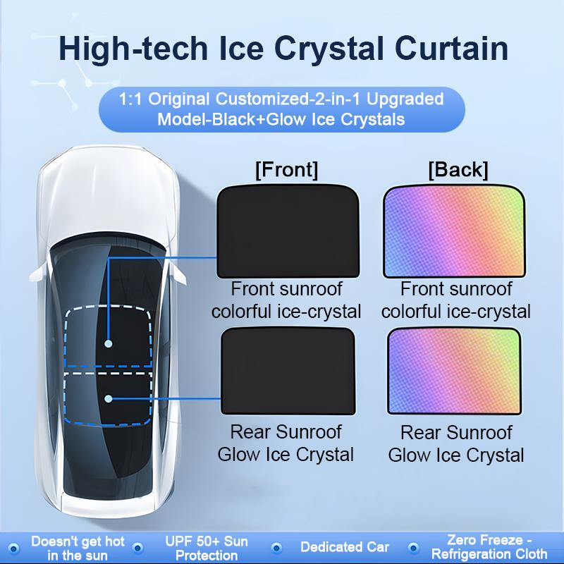 For BYD Seal EV 2022 2023 2024 2025 Ice Crystal Sunroof Sunshades Roof Split Sun Shades Glass Anti UV Sun Protection Accessories