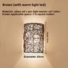 Vintage Rustic Iron Rattan Woven Wall Lamps E27 Rattan Woven Sconce Lights with Dimmable Control for Bedside Corridor Balcony