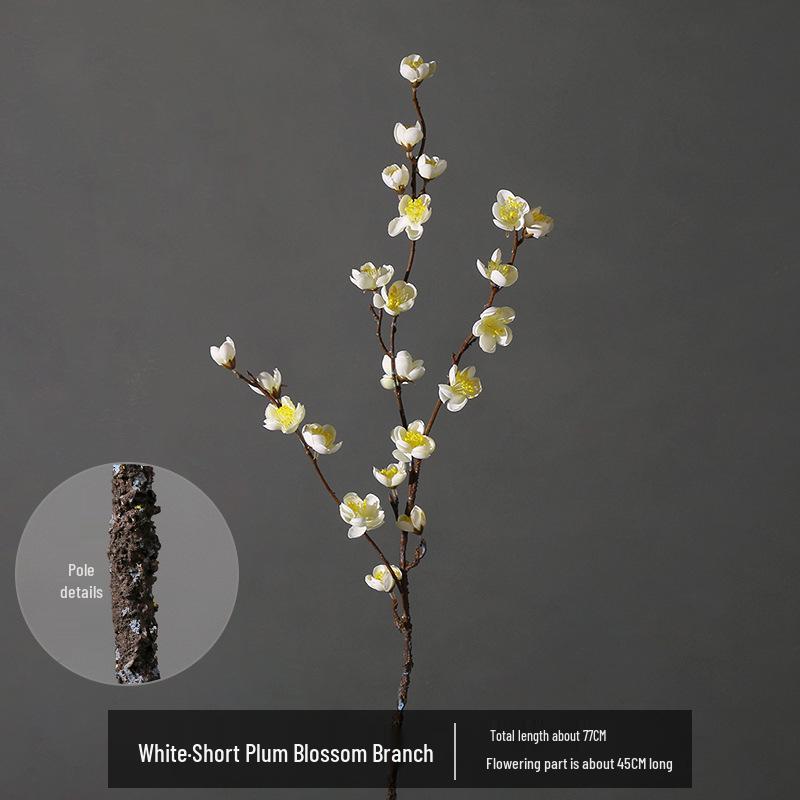 Artificial Plum Blossom Branch Decor - Winter Peach & Dried Flower Bouquet for Living Room, Chinese Home Decoration