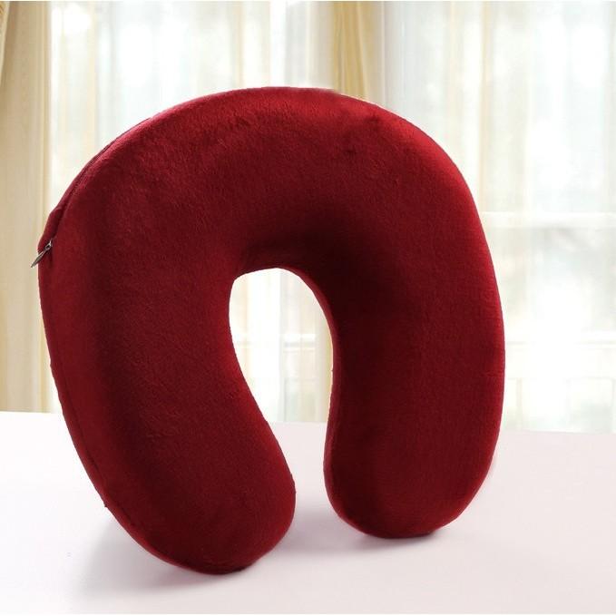 Luxurious Memory Foam U-shaped Travel Pillow With Plush Crystal Velvet Cover