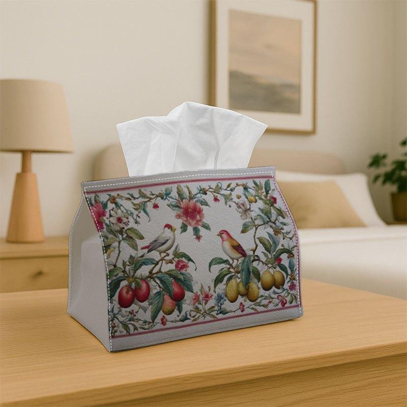 1pc Tissue Box Holder Features a Blank Page Adorned with a Decorative Border of Birds - A Versatile Napkin Dispenser Suitable for Home Gatherings And