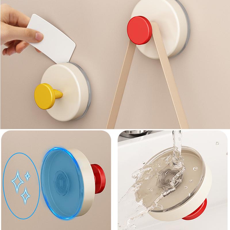 1PCS Foldable Suction Cup Hook Vacuum Key Clothes Bag Suction Cups Hanger Hook Kitchen Bathroom Robe Coat Towel Organizer Hook