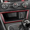 For Seat Leon 2013 2014 2015 LHD RHD Real Soft Carbon Fiber Car Central Storage USB Port Frame Sticker Interior Accessories