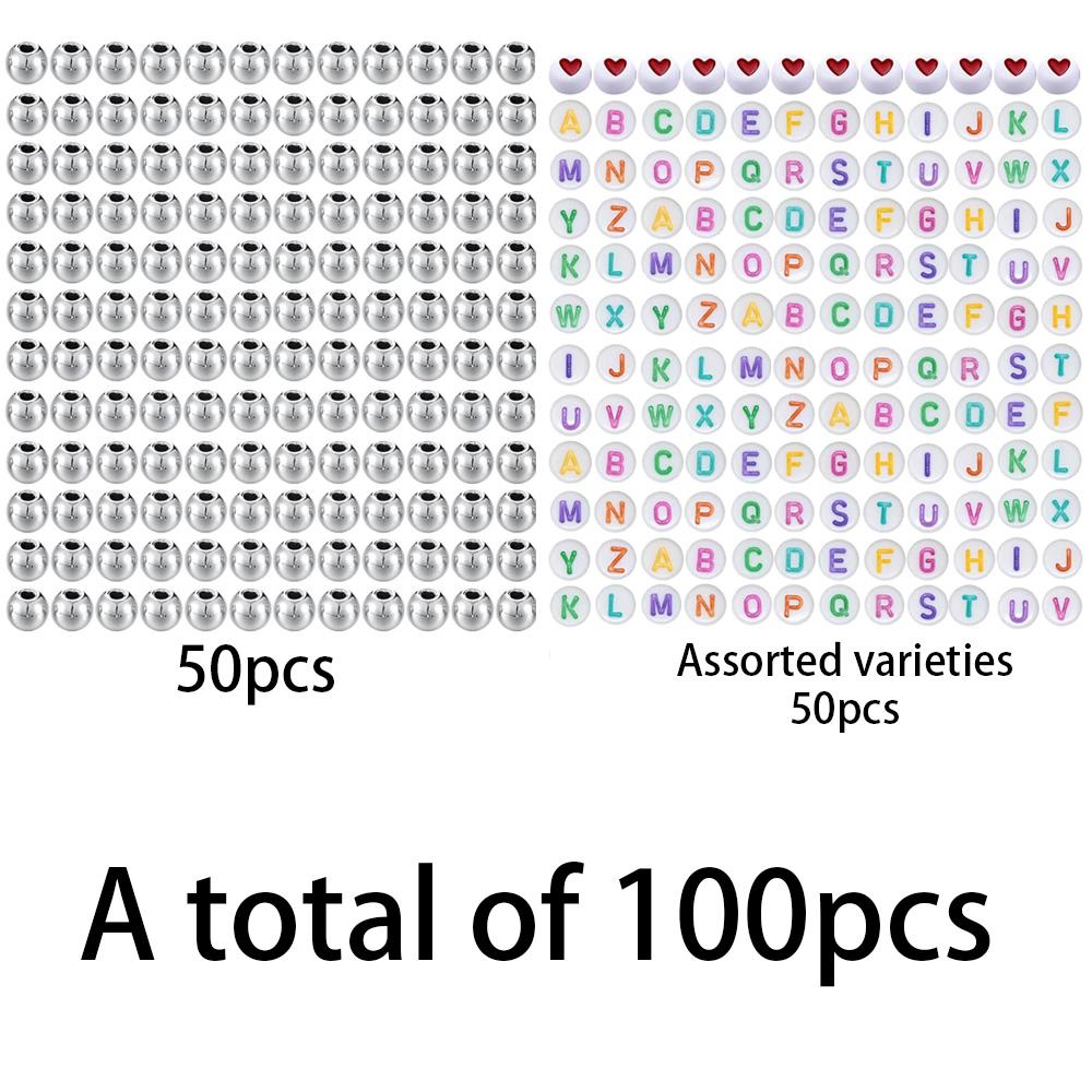 

100/200/400pcs Acrylic Material Letter Bead Bracelet Decorative Bead DIY Summer Beach Foot Chain Bracelet 100pcs