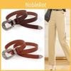 Waistband Leather Pu With Metal Pin Buckle And Carving Design For Womens