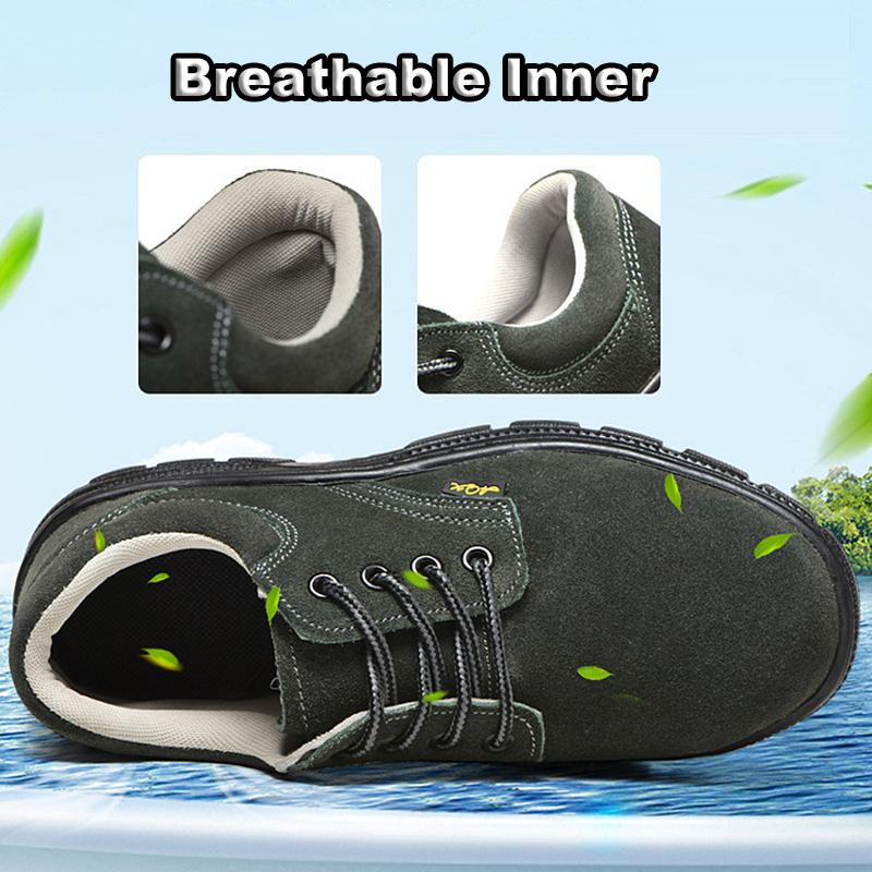 Oulylan Electric Welder Safety Boots Men Anti Smashing Work Protection Shoes Steel Toe Lace Up Sneakers Anti Puncture Labor Shoe