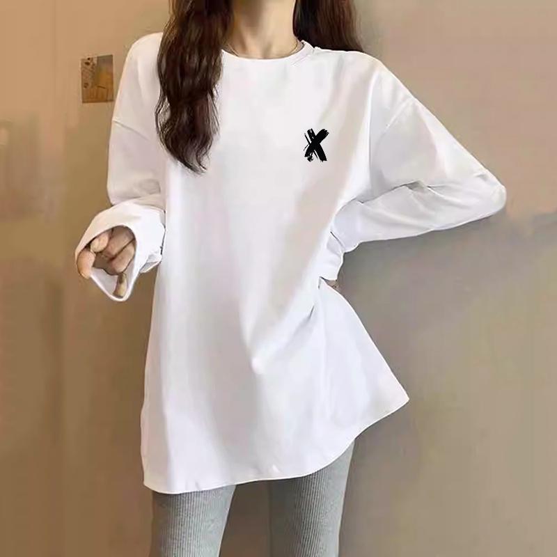 

Женская рубашка из чистого хлопка в европейском стиле - Свободного кроя, Закрывающая бедра, Идеально подходит для многослойности осенью и зимой Small