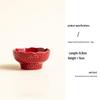 Red Ceramic Dessert Plate: Retro Chinese Pastry & Fruit Display Dish