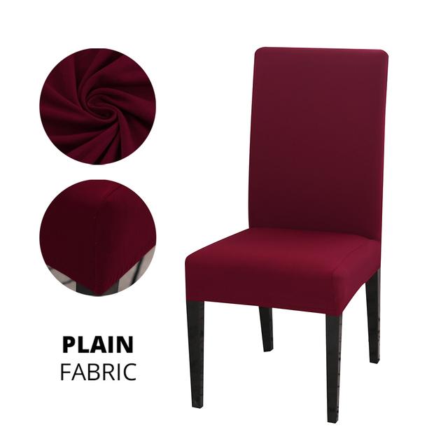 Ensfarget Stoltrekk Stretch Spandex Slipcover Protector For Kjøkken Stol Sete Hotell Bankett Bryllup Spisestue 1 /2 /4 /6 Stk