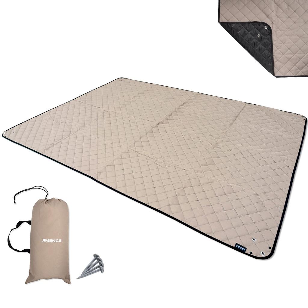 JIMENCE Leisure Sheet, Thick, Storage Bag Included, For 1-3 People, 200 X 150cm, Camping Mat (Brown)