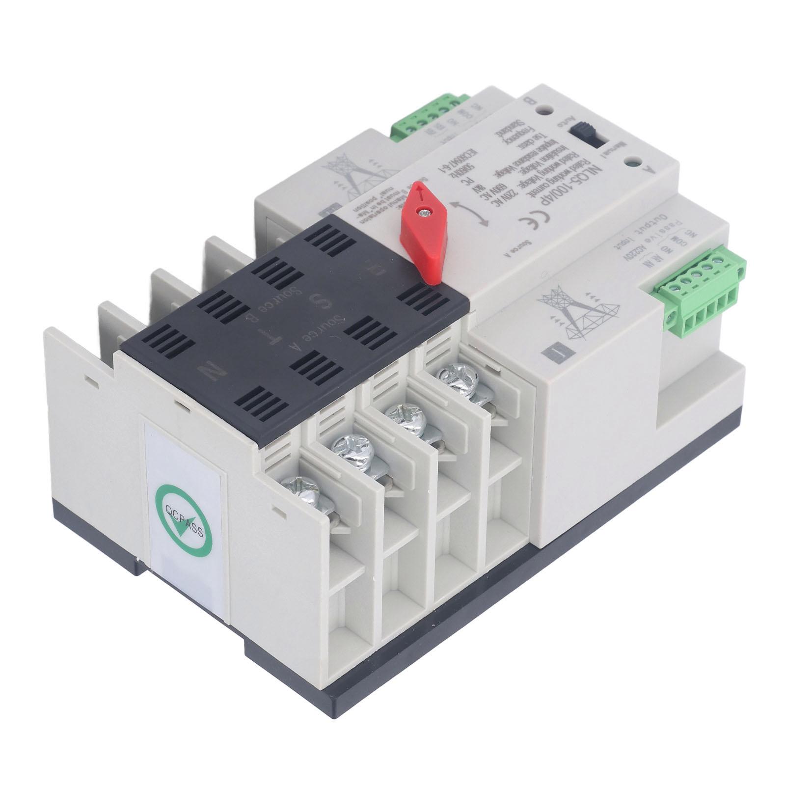 

Подвійний автоматичний перемикач живлення 4P Перемикач швидкого перемикання Срібний контакт AC 220V