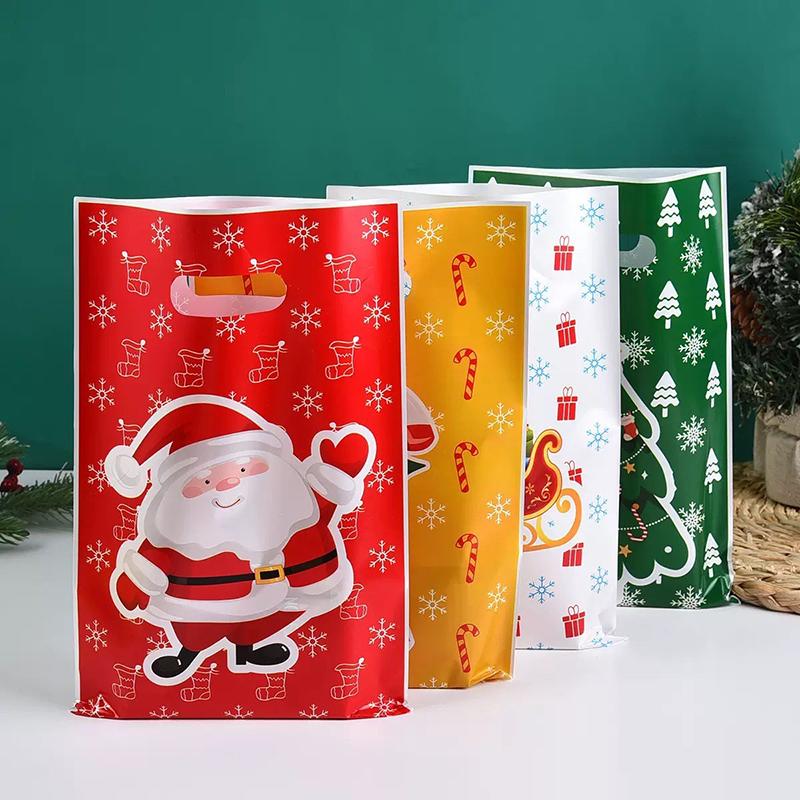 WTEMPO Christmas Printed Plastic Handbags Halloween New Year Birthday New Year Presents Packaging Bags Festive Party Gift Bags