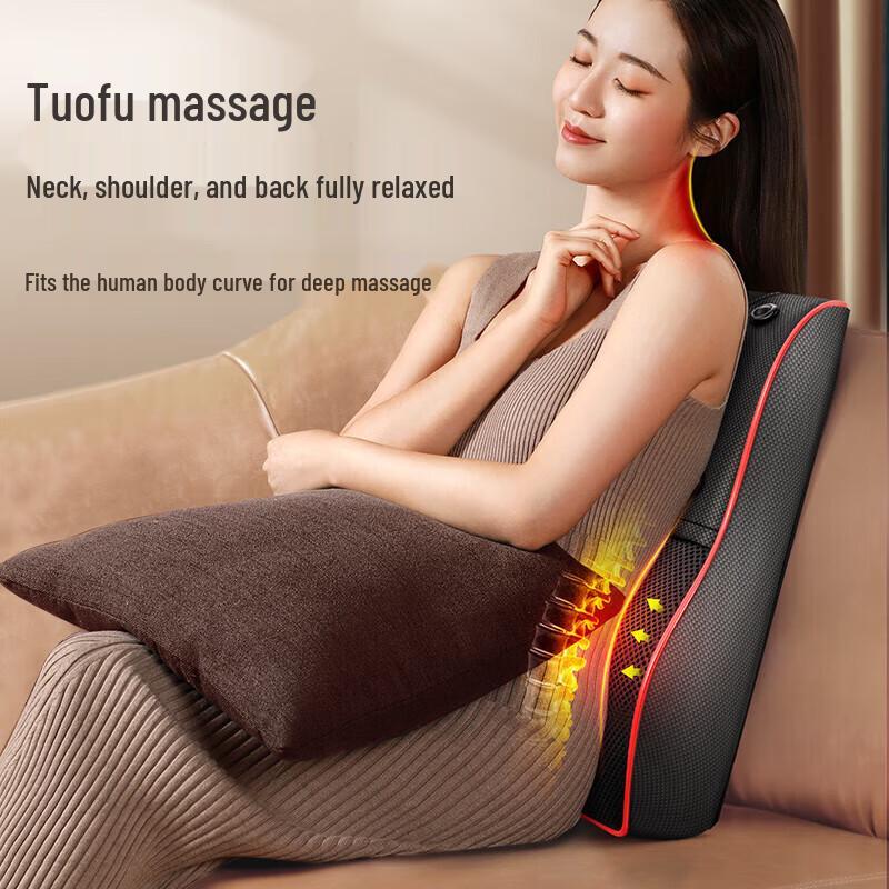 Aux Neck and Back Massage Pillow with Heat and Vibration